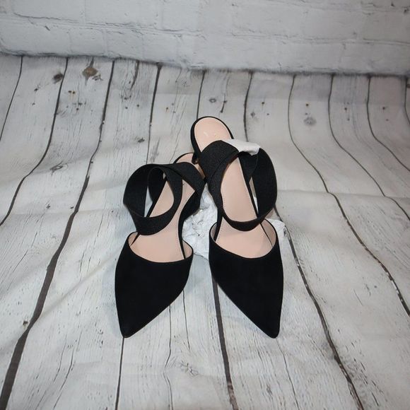 Rachel Zoe Blaire Black Pointed Suede Kitten Heel Pumps Women's Size 8-NWOT - Picture 4 of 6